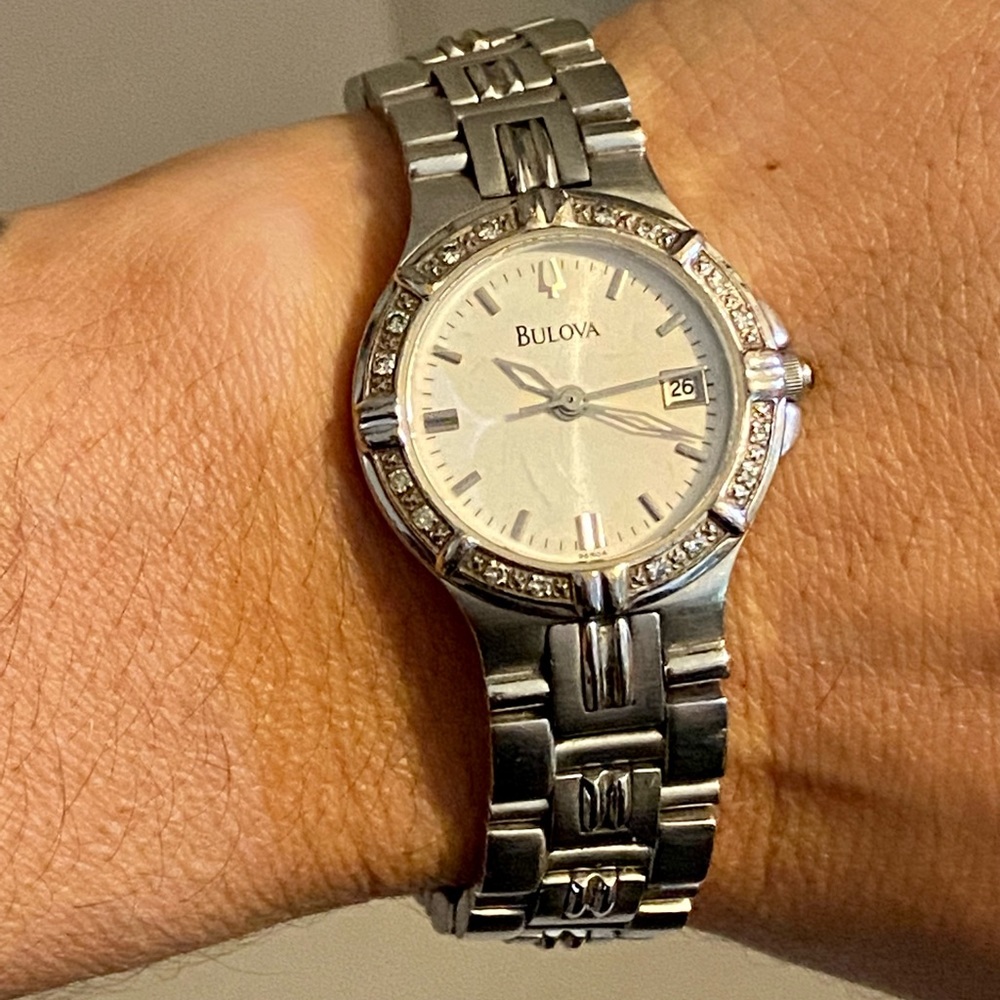 Bulova diamond encrusted watch